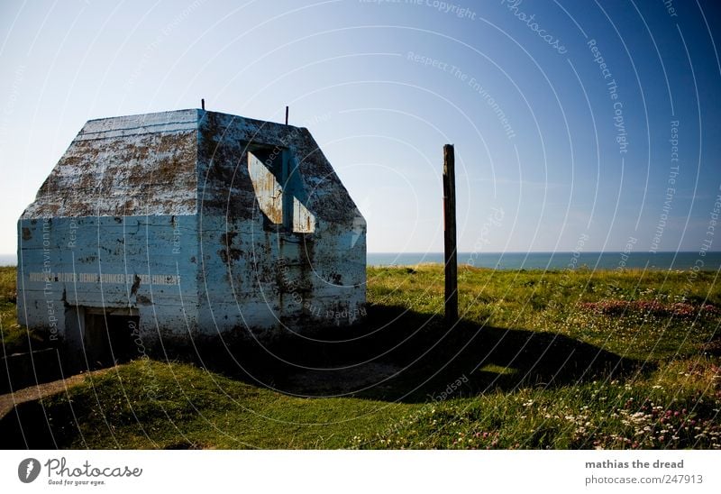 DÄNEMARK - XXXII Umwelt Natur Landschaft Himmel Wolken Horizont Sommer Schönes Wetter Pflanze Gras Wiese Wellen Küste Nordsee Menschenleer Ruine Bauwerk Fassade