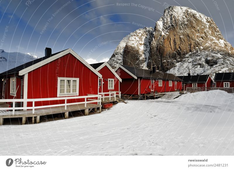 Rorbuer Hütten-Festhaeltinden mt. Hamnoy-Lofoten-Norwegen-0243 Fisch Meeresfrüchte Erholung ruhig Angeln Ferien & Urlaub & Reisen Tourismus Ausflug Abenteuer