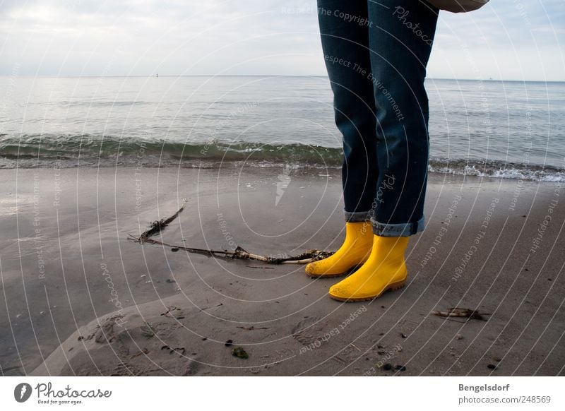 Wattwanderung Erholung ruhig Freizeit & Hobby Ferien & Urlaub & Reisen Tourismus Ausflug Ferne Freiheit Strand Meer Mensch 1 Sand Wellen Küste Ostsee Bekleidung