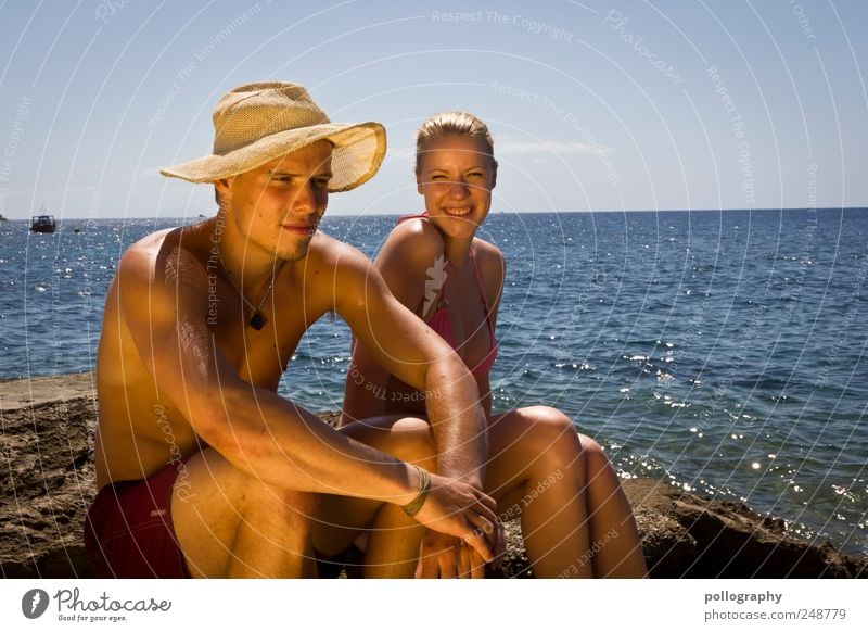 Sommer, Sonne, Sonnenschein Ferien & Urlaub & Reisen Ausflug Sommerurlaub Sonnenbad Meer Insel Mensch maskulin Junge Frau Jugendliche Junger Mann Paar 2