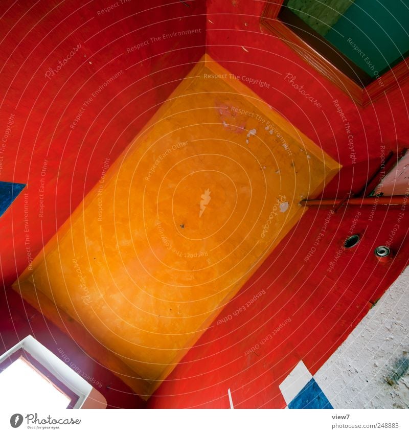 colored ceiling Renovieren Umzug (Wohnungswechsel) Innenarchitektur Dekoration & Verzierung Tapete Raum Haus Mauer Wand Fenster Tür Stein Linie Streifen alt