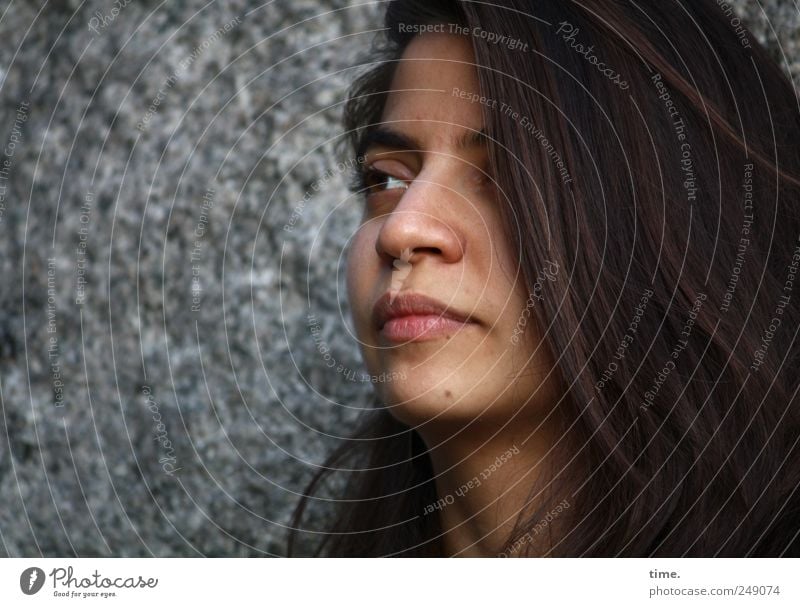 You're Welcome schön Haare & Frisuren Gesicht Zufriedenheit Mensch feminin Junge Frau Jugendliche Erwachsene Kopf Auge 1 18-30 Jahre langhaarig Denken träumen