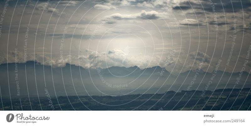 mirage Umwelt Klima Klimawandel Alpen Berge u. Gebirge blau Luftspiegelung Wolkenhimmel Lichterscheinung Lichtspiel Vogelperspektive Farbfoto Außenaufnahme