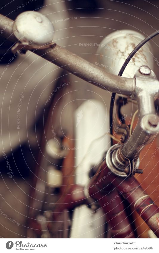 Trödelrad Fahrrad alt rot Fahrradlenker Fahrradlicht Klingel Rost Dynamo Schutzblech Fahrradrahmen Metall Stahl gebraucht Farbfoto Außenaufnahme Detailaufnahme