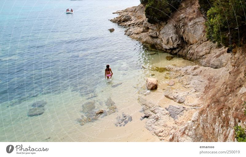 ein Boot wird kommen Ferien & Urlaub & Reisen Tourismus Freiheit Sommer Sommerurlaub Strand Meer Insel Schwimmen & Baden Mensch Landschaft Wasser Bucht