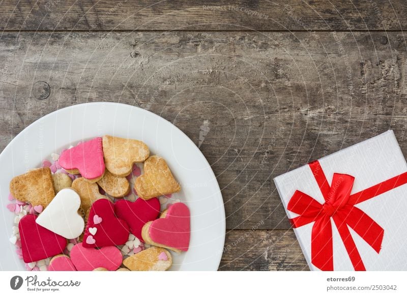 Valentinskekse und Geschenkverpackung Lebensmittel Foodfotografie Dessert Süßwaren Frühstück Feste & Feiern Valentinstag Muttertag Hochzeit Kasten süß braun