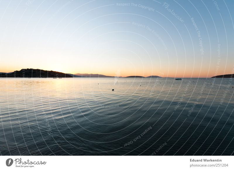 Mal früher aufgestanden Umwelt Natur Landschaft Urelemente Luft Wasser Erde Himmel Wolkenloser Himmel Horizont Sonnenaufgang Sonnenuntergang Sonnenlicht