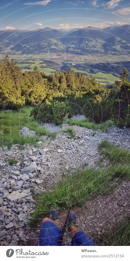 hochkantpanorama Freizeit & Hobby Ferien & Urlaub & Reisen Mensch Umwelt Wald Felsen Alpen Berge u. Gebirge Gipfel stehen wandern steinig Wege & Pfade