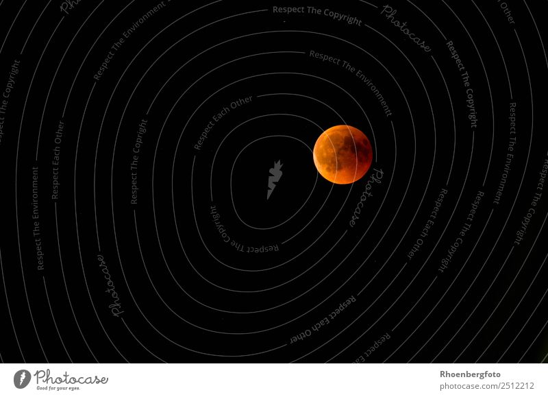 Mondfinsternis 27.07.2018 Natur Urelemente Erde Luft Himmel Nachthimmel Stern Vollmond Sommer Klima Wetter Kugel Globus Farbfoto Außenaufnahme Detailaufnahme