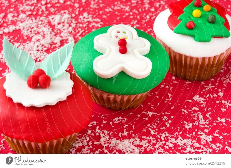 Chirstmas Muffins Kuchen Lebensmittel Speise Foodfotografie Backwaren Dessert Gesunde Ernährung Dekoration & Verzierung Feste & Feiern Weihnachten & Advent Baum