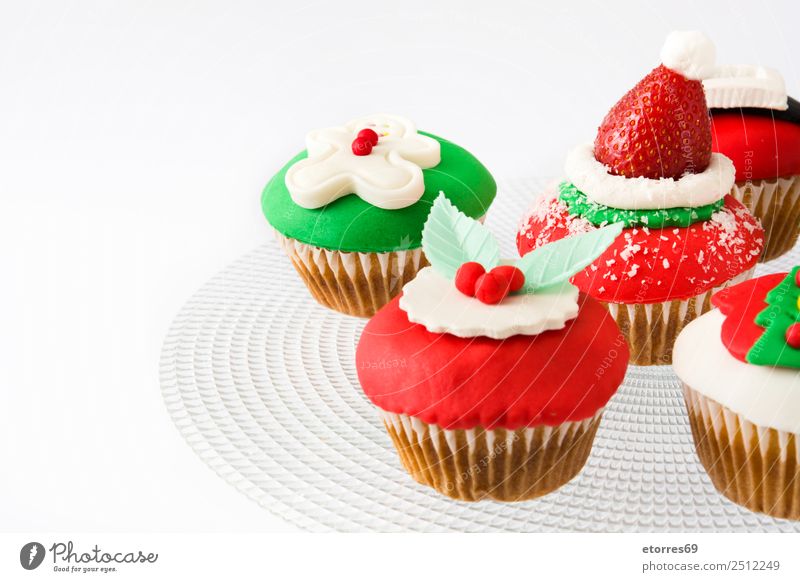 Chirstmas Muffins Kuchen Lebensmittel Speise Foodfotografie Backwaren Dessert Gesunde Ernährung Dekoration & Verzierung Feste & Feiern Weihnachten & Advent Baum