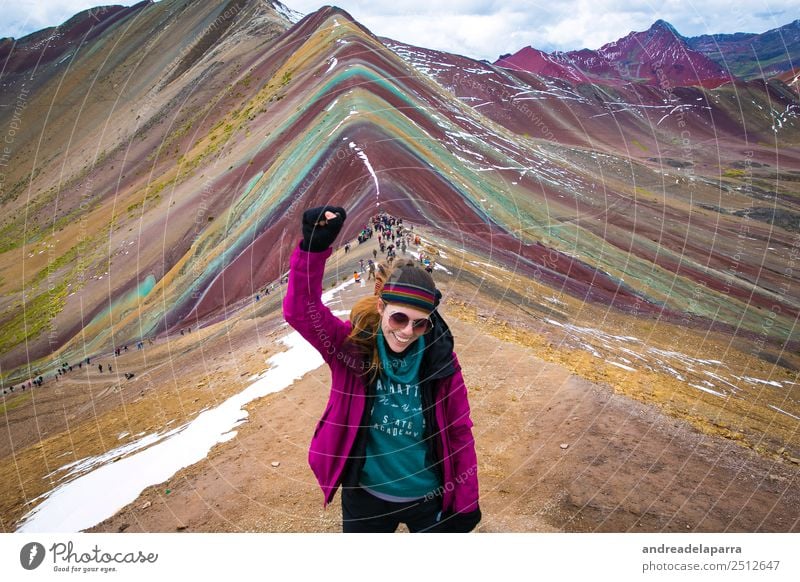 Auf dem Gipfel des Regenbogenberges, Peru. Leben Ferien & Urlaub & Reisen Tourismus Ausflug Abenteuer Freiheit Expedition Winter Klettern Bergsteigen wandern