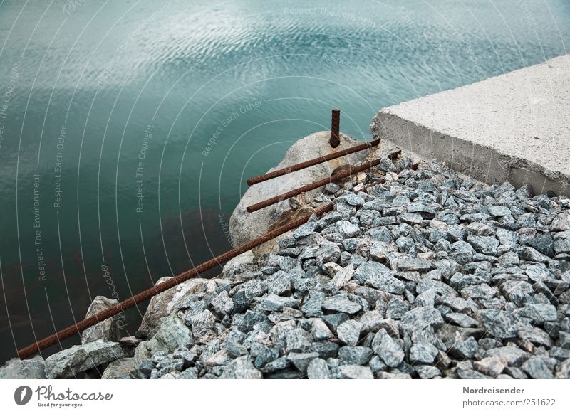 Grafisches... Nicht fertig Arbeit & Erwerbstätigkeit Handwerker Baustelle Wasser Küste Bauwerk Verkehrswege Straße Wege & Pfade bauen Beton Kies Armierungsstahl