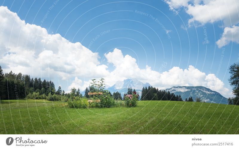 Landschaft in Österreich und dem Wilden Kaiser Ferien & Urlaub & Reisen Ausflug Abenteuer Ferne Freiheit Sommer Sommerurlaub Berge u. Gebirge wandern Mensch 1