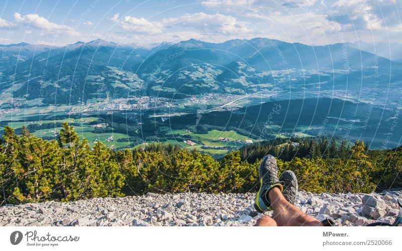 alpenpanorama Freizeit & Hobby Mensch Umwelt Wald Felsen Alpen Berge u. Gebirge Gipfel stehen wandern steinig Wege & Pfade Ferien & Urlaub & Reisen