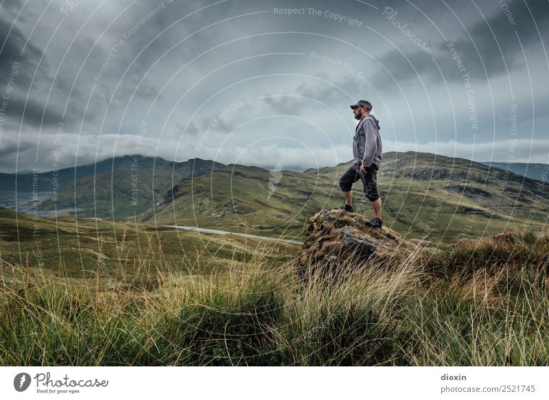 Snowdonia Ferien & Urlaub & Reisen Tourismus Abenteuer Ferne Freiheit Mensch maskulin Mann Erwachsene 1 45-60 Jahre Umwelt Natur Landschaft Pflanze Urelemente