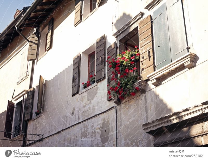 ländlich. Dorf Kleinstadt ästhetisch Fenster Fensterladen Fensterbrett Fensterrahmen Fensterblick Bayern Bergdorf Gebäude Tradition Gasse Farbfoto