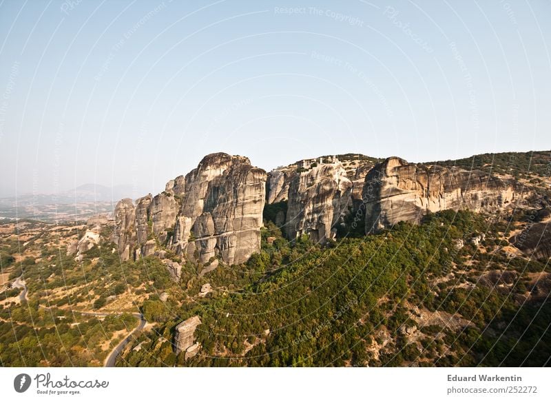 Meteora Klöster Landschaft Pflanze Luft Felsen Berge u. Gebirge Ferien & Urlaub & Reisen Griechenland Kloster Meteoraklöster Christentum Orthodoxie