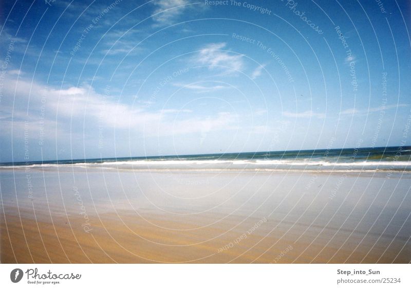 Beach & Water Strand Sandinsel Australien Ostküste Meer Wolken Fraser Island Ferien & Urlaub & Reisen 4weeldrive Blauer Himmel