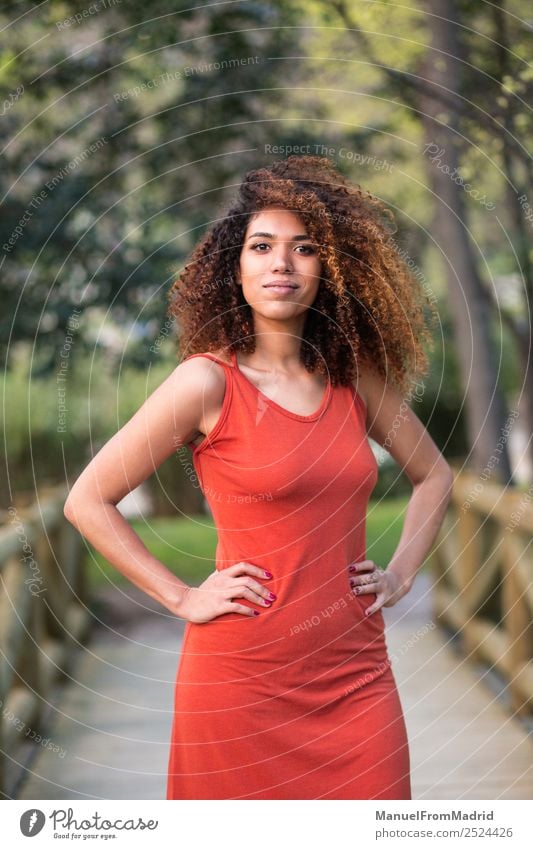 fröhliche schwarze Afrofrau im Freien Lifestyle Freude Glück schön Gesicht Freizeit & Hobby Freiheit Sommer Sonne Fotokamera Mensch Frau Erwachsene Natur Baum