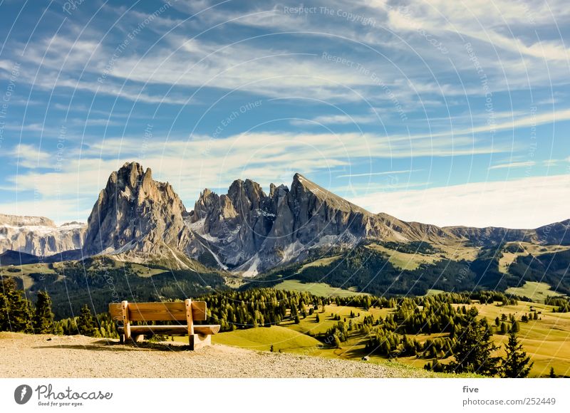 ortisei Natur Landschaft Erde Himmel Wolken Sonne Herbst Schönes Wetter Pflanze Baum Blume Gras Grünpflanze Wiese Feld Wald Hügel Felsen Alpen Berge u. Gebirge