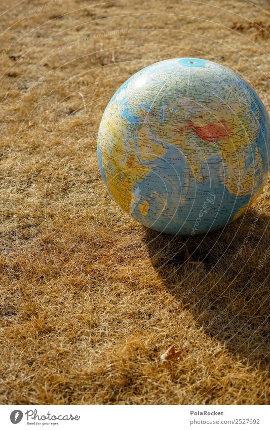 #S# Trockenheit III Umwelt Natur bedrohlich Erde Planet rund Dürre Gras Stroh verbrannt Wärme Klimawandel Klimaschutz gelb Kontinente Wüste Problematik Farbfoto