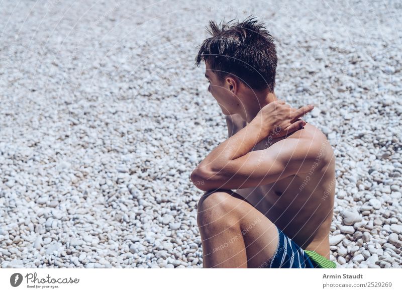 Porträt Steinstrand Lifestyle Stil Freude Leben harmonisch Wohlgefühl Zufriedenheit Erholung ruhig Schwimmen & Baden Ferien & Urlaub & Reisen Tourismus