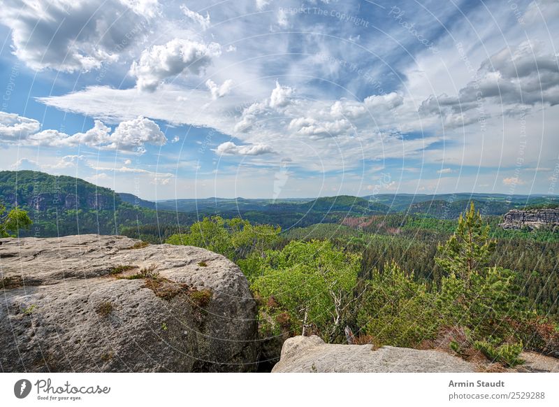 Elbsandsteingebirge Ferien & Urlaub & Reisen Tourismus Ausflug Abenteuer Ferne Freiheit Sommerurlaub Berge u. Gebirge Umwelt Natur Landschaft Urelemente Himmel