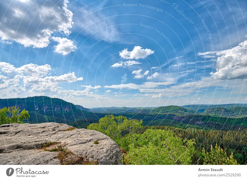 Elbsandsteingebirge Ferien & Urlaub & Reisen Tourismus Ausflug Abenteuer Ferne Freiheit Sommerurlaub Natur Landschaft Urelemente Himmel Wolken Frühling