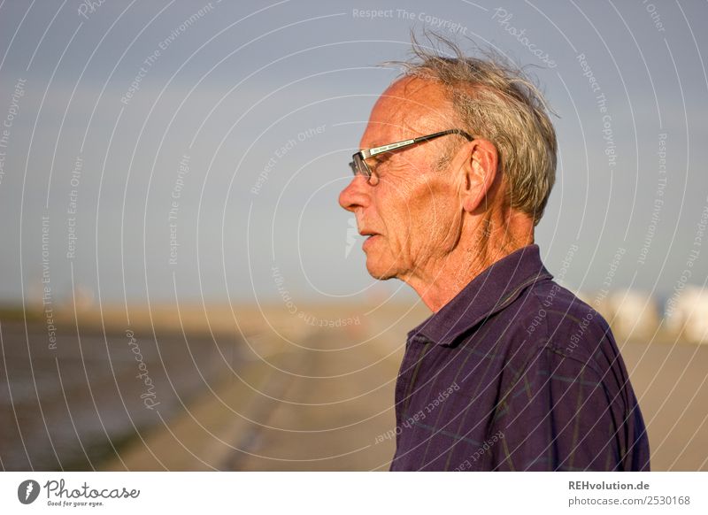 der alte mann und das meer Mensch maskulin Männlicher Senior Mann Großvater Leben Gesicht 1 60 und älter Umwelt Natur Himmel Horizont Küste Nordsee Meer T-Shirt