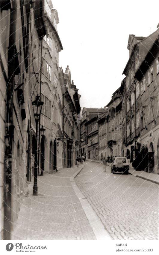 Prag Stadt Hradschin Tschechien Gasse Fotolabor Europa Schwarzweißfoto Sepia Straße