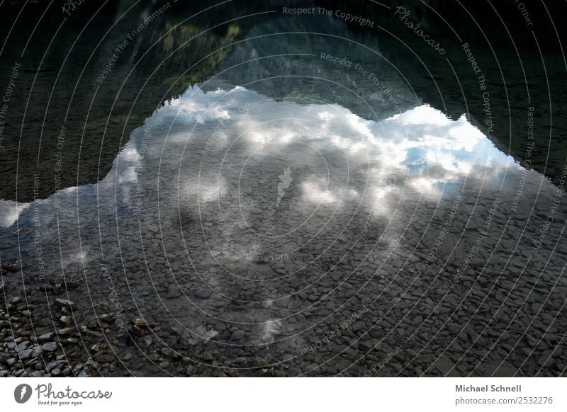 Spiegelung im See Umwelt Natur Landschaft Himmel Wolken Berge u. Gebirge Alpen Tannheimer Tal Vilsalpsee drehen glänzend natürlich rebellisch einzigartig ruhig