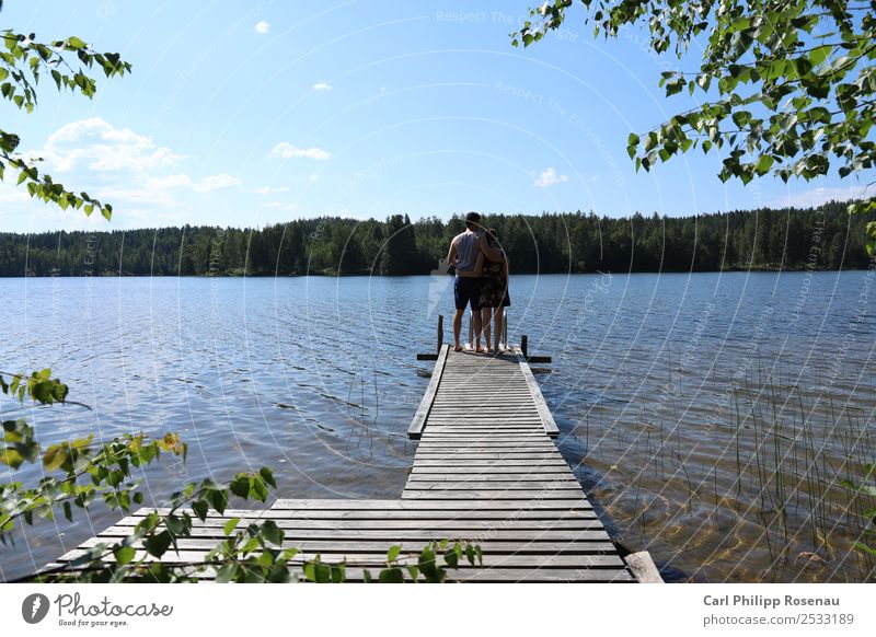 Am Steg II ruhig Ferien & Urlaub & Reisen Sommer Sommerurlaub Sonne Mensch Paar Partner 2 18-30 Jahre Jugendliche Erwachsene Natur Landschaft Wasser Seeufer