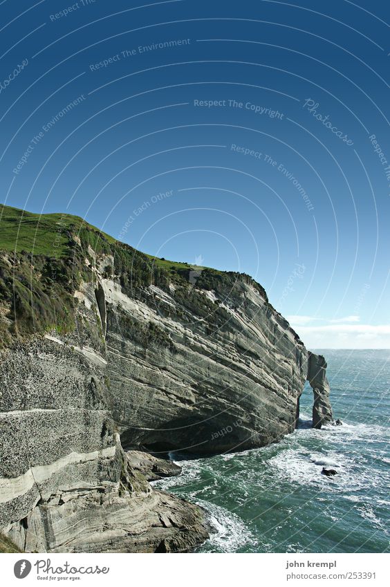 Auf Wiedersehen Umwelt Natur Landschaft Wasser Himmel Wellen Küste Klippe Felsbogen cape farewell cape farewell arch Neuseeland Australien + Ozeanien