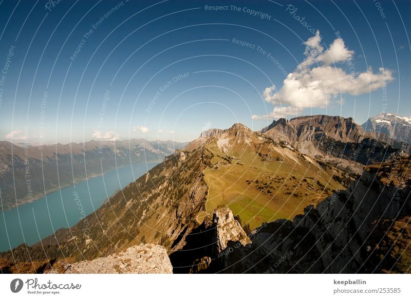 jr_001 Ausflug Abenteuer Ferne Freiheit Expedition Berge u. Gebirge Klettern Bergsteigen Natur Landschaft Wasser Sommer Alpen Gipfel See blau braun grün