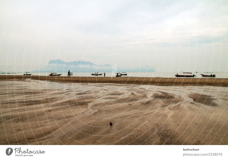 gestrandet Ferien & Urlaub & Reisen Tourismus Ausflug Abenteuer Ferne Freiheit Landschaft Himmel Wolken Gewitterwolken Sturm Regen Wellen Küste Strand Meer