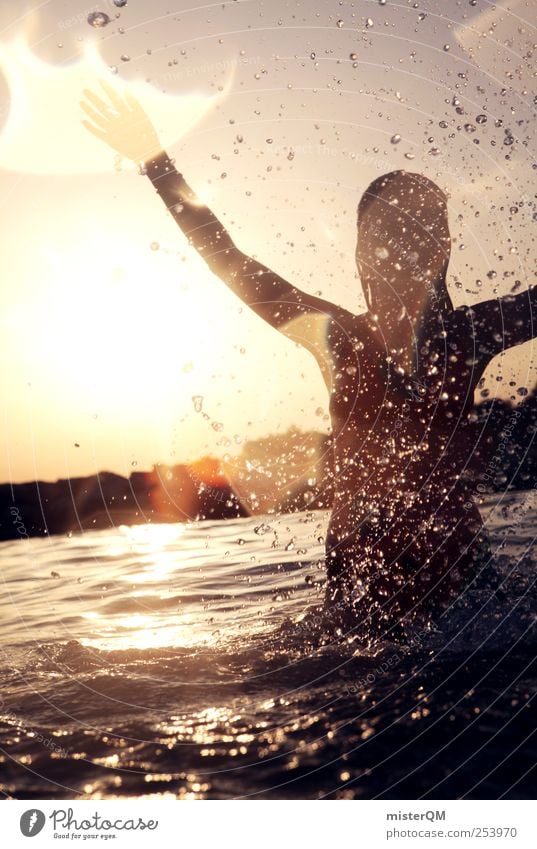 Sommer! ästhetisch Freizeit & Hobby Sommerurlaub sommerlich Sommerabend Sommerferien Sonne Sonnenstrahlen Frau Schwimmen & Baden spritzen Freude Jugendliche