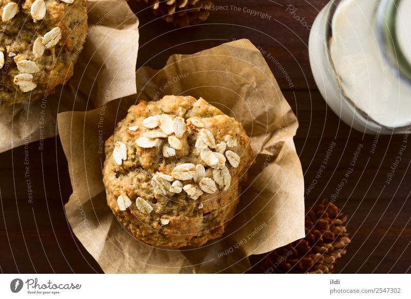 Apfel-Haferflocken-Muffin Brot Frühstück frisch Lebensmittel backen Korn Müsli gebastelt Backwaren Kuchen süß Snack Gesundheit saisonbedingt fallen Amerikaner