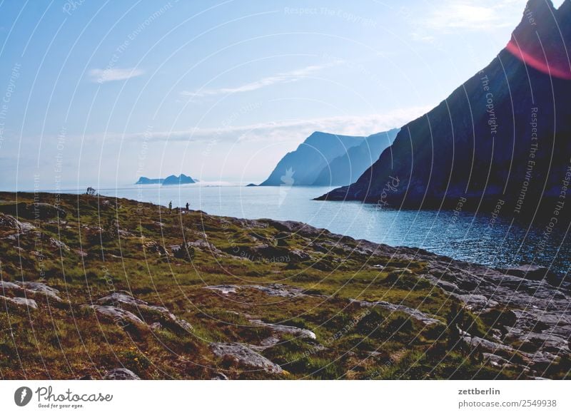 Å Polarmeer Europa Felsen Ferien & Urlaub & Reisen Fjord Himmel Himmel (Jenseits) Horizont Insel Halbinsel Landschaft Landzunge maritim Meer Menschenleer Natur