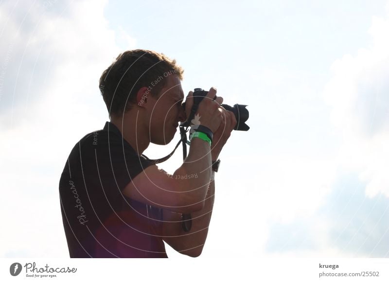 Schuss ins Blaue Fotograf Wolken Medien Sonne Fotokamera Fotografie