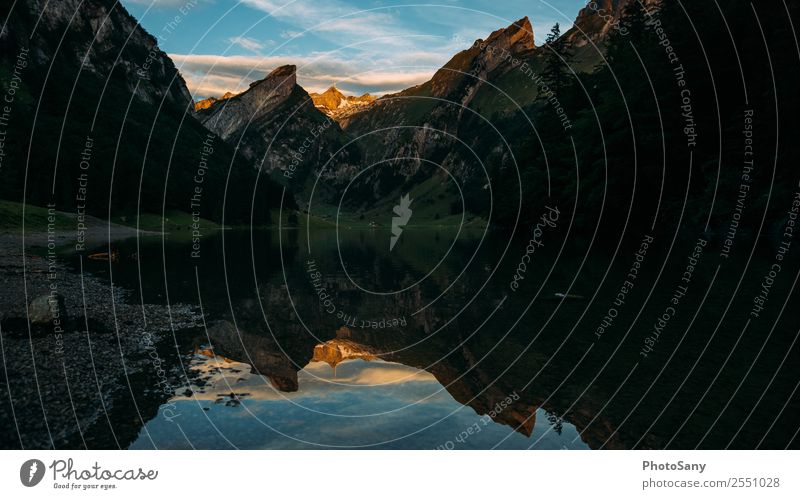 Guten Morgen schöne Schweiz Berge u. Gebirge Alpen Appenzellerland See Bergsee Sonnenaufgang Sonnenaufgang - Morgendämmerung Spiegelung Spiegelung im Wasser