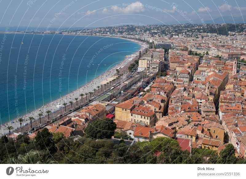 Altstadt von Nizza Umwelt Natur Landschaft Wasser Horizont Küste Strand Bucht Meer Stadt Hafenstadt Stadtzentrum bevölkert Haus Bauwerk Architektur