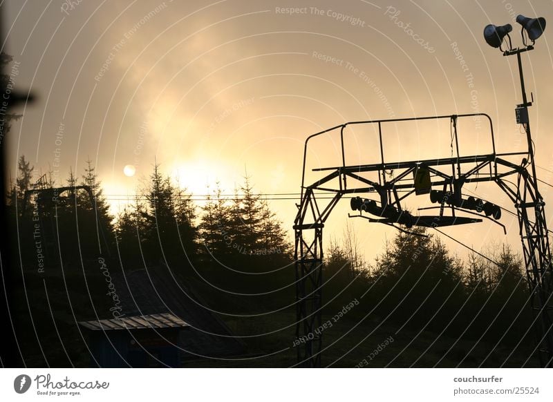 sonnenuntergang im schwarzwald Skilift Sonnenuntergang Baum Wolken Schwarzwald träumen Berge u. Gebirge ambient