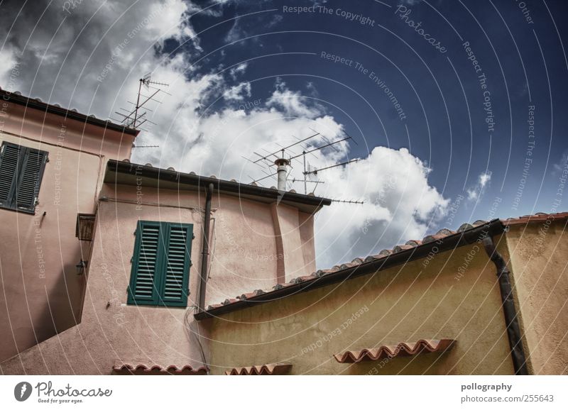 Siesta Ferien & Urlaub & Reisen Städtereise Sommerurlaub Häusliches Leben Wohnung Haus Himmel Wolken Gewitterwolken Schönes Wetter Elba Dorf Fischerdorf