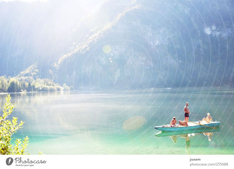 ein Sommer wie damals... Freude Freizeit & Hobby Angeln Ferien & Urlaub & Reisen Sonne Mensch maskulin 3 Natur Landschaft Wasser Schönes Wetter Wellen Seeufer