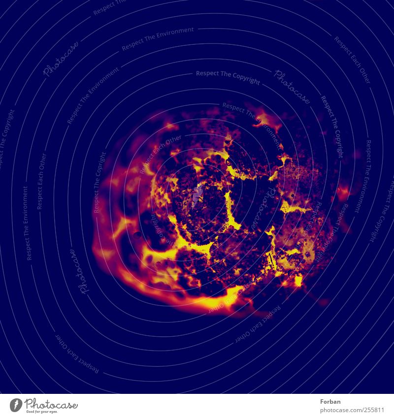 Lava Natur Urelemente Feuer Wärme Vulkan gelb gold rot schwarz bizarr Endzeitstimmung Energie Surrealismus Wandel & Veränderung Glut heiß Farbfoto Makroaufnahme