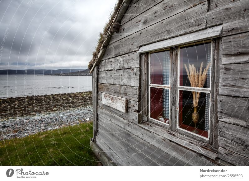 Nordischer Charme harmonisch Sinnesorgane Ferien & Urlaub & Reisen Ferne Meer Wohnung Haus Landschaft Urelemente Wolken schlechtes Wetter Regen Küste Hütte