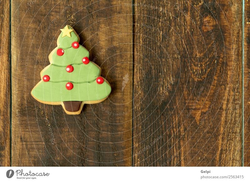 Leckere Weihnachtskekse Dessert Kräuter & Gewürze Winter Dekoration & Verzierung Tisch Feste & Feiern Weihnachten & Advent Baum Holz Ornament lecker braun grün