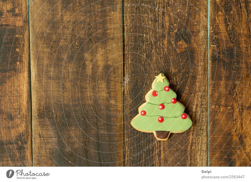 Leckere Weihnachtskekse Dessert Kräuter & Gewürze Winter Dekoration & Verzierung Tisch Feste & Feiern Weihnachten & Advent Baum Holz Ornament lecker braun grün