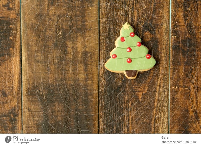 Leckere Weihnachtskekse Dessert Kräuter & Gewürze Winter Dekoration & Verzierung Tisch Feste & Feiern Weihnachten & Advent Baum Holz Ornament lecker braun grün